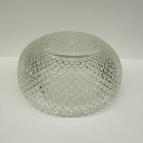Hocking Depression Glass Crystal MISS AMERICA 8 1/2 In Cupped In Top Round Bowl - Picture 4 of 4